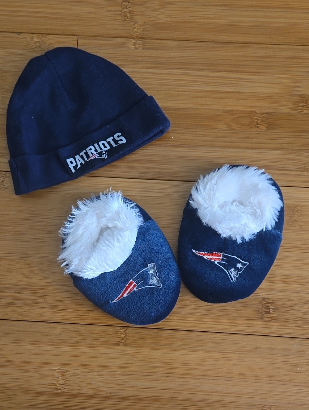 Navy Baby Hat and Booties Set